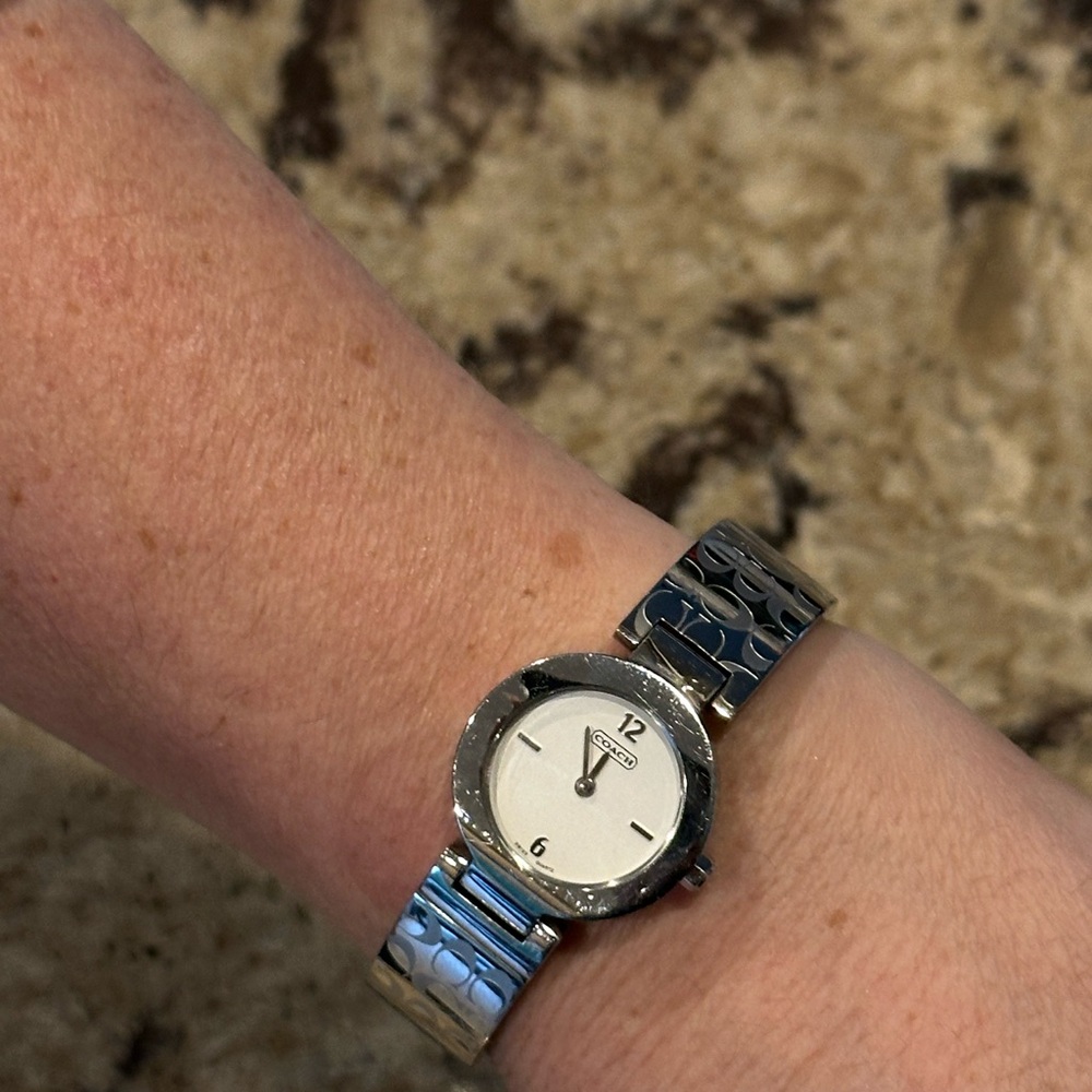 Coach Monogram Silver Watch